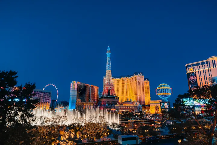 The Las Vegas skyline at blue hour